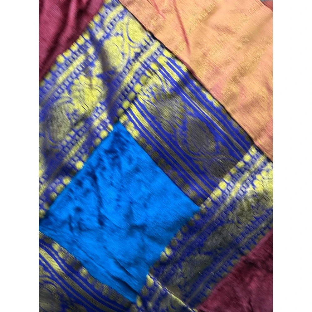 Patchwork Velvet Pillow Sham Cover Made In India Kantha Decor 21